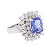 Image 2 : 14KT White Gold 4.33 ctw Tanzanite and Diamond Ring