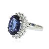 Image 2 : 14KT White Gold 7.17 ctw Sapphire and Diamond Ring