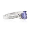 Image 2 : 14KT White Gold 1.58 ctw Tanzanite and Diamond Ring