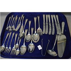 Selection of Birks  Rose Bower  sterling flatware serving pieces and extras including four tablespoo