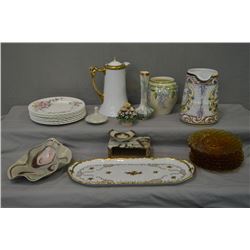 Selection of collectibles including Royal Bayreuth, Royal Doulton, Chelsea etc. plus hand made potte