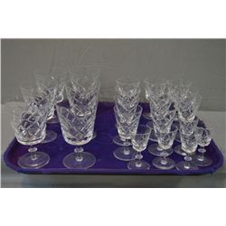 Selection of signed Edinburgh, Scotland wine glasses including six red wine, eleven white wine and f