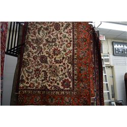 Large Iranian wool area rug overall floral pattern including in multiple border with a cream backgro