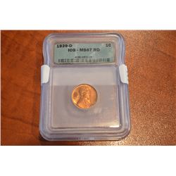 USA; 1939-D 1-Cent - ICG MS67 RED