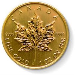 1 Oz. Pure Gold .999 or better Maple Leaf