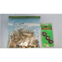 LOT ASSORTTED PISTOL BRASS - .45 ACP; .38 SUPER + P; & 9 mm LUGER & TRIGGER LOCKS