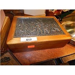 WOOD BOX WITH METAL DESIGN