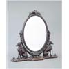 Image 1 : A finely carved 19th century mahogany oval toilet mirror surmounted by a fox head trophy on ivy e...