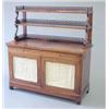 Image 1 : A 19th century French rosewood chiffonier with two tier shelf back with fleur de lis fretwork gal...