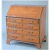 Image 1 : A George III satinwood and crossbanded bureau with slant enclosing fitted interior over four grad...