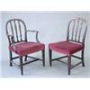 Image 1 : A set of 9 George III mahogany dining chairs (including one with arms) with hooped triple splat b...