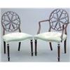 Image 1 : A set of eight 19th century George III design mahogany wheelback dining chairs, including 2 carve...