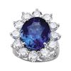 Image 1 : 8 CARAT TANZANITE RING WITH 1.50 CARAT DIAMONDS