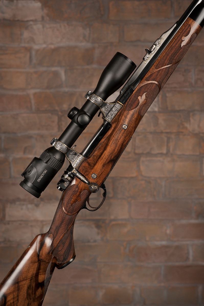 John Bolliger Hand-Engraved Exhibition Rifle with Swarovski Scope