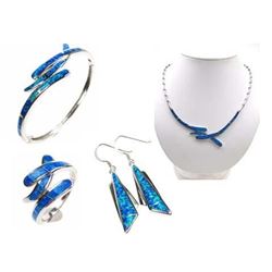 Michigan - Crushed opal jewelry set