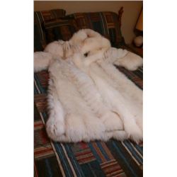 Michigan –  Full Length, Norwegian Blue Fox Fur Coat with Hood