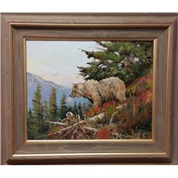 David Jackson Original Oil – “Hilltop Grizzly”