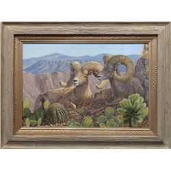 SONORA - DESERT BIGHORNS ORIGINAL PAINTING