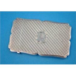 A Victorian engine-turned silver card case, Maker Nathaniel Mills, Birmingham 1842,...