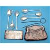 Image 1 : An Edwardian silver purse, a Victorian card case and a set of 6 coffee spoons....