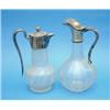 Image 1 : A Victorian cut glass claret jug with plated mount and a later claret jug....
