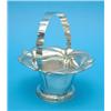 Image 1 : A French white metal sugar basket with swing handle....