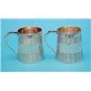 Image 1 : A pair of George III silver barrel mugs with reeded banding, 1793, (7oz.)...