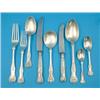 Image 1 : A 50 piece canteen of silver Kings pattern cutlery and flatware for 6, including soup spoons and...