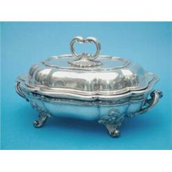 A Victorian silver and plated entree dish with warming stand....