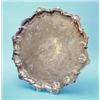 Image 1 : A large plated salver with scroll border and feet, 19 ins....