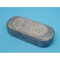 A 19th century French silver snuff box, with niello decoration, 3.5ins...