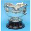 Image 1 : A George V silver punch bowl, with serpentine rim and lions mark loop handles, Birmingham, 1928,...