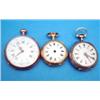 Image 1 : A Swiss 18k gold fob watch with rose diamond inset back, and two other fob watches....