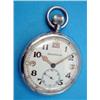 Image 1 : A military issue Jaeger Le Coultre keyless pocket watch with subsidiary seconds....