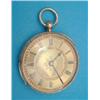 Image 1 : An 18ct gold keywind pocket watch with gilt Roman dial and foliate engraved case....