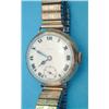 Image 1 : A gentlemans rolled gold wrist watch with enamelled Roman dial and subsidiary seconds, dial and m...