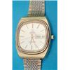 Image 1 : An gentlemans gold plated Omega Seamaster wrist watch with oblong case and day/date aperture....