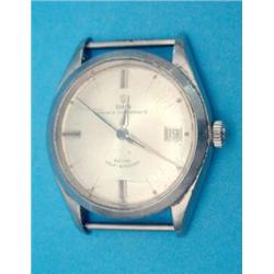 A gentlemans steel Tudor Prince Oysterdate wrist watch with centre seconds and date aperture....