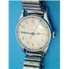 Image 1 : A gentlemans steel military issue Omega wrist watch with silvered dial and centre seconds....