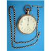 Image 1 : An 18ct gold Waltham keyless pocket watch with arabic dial and subsidiary seconds, together with...