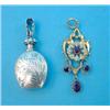 Image 1 : An Edwardian design 9ct gold openwork pendant, set amethysts and seed pearls, together with a 925...