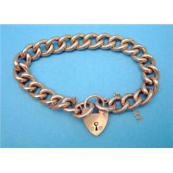 A 9ct gold curblink bracelet, with padlock clasp, 18.0grms...