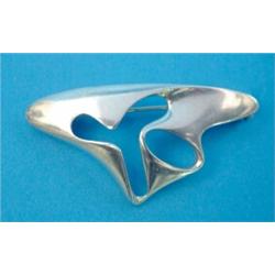 A Georg Jensen 925 standard silver brooch, of abstract design, pattern 325...