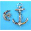 Image 1 : A Scottish silver agate set anchor brooch, together with a similar star and crescent brooch...