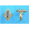 Image 1 : An 18ct gold sapphire and diamond marquise shaped cluster ring...