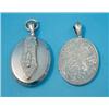 Image 1 : A Victorian silver oval pendant locket, with foliate engraved decoration, together with another s...