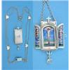 Image 1 : A Continental silver and polychrome enamel triptych pendant, depicting Christ on the Cross, the d...