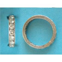 A platinum full eternity ring, carre set with 17 brilliant cut diamonds, size O...