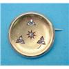 Image 1 : A Victorian gold circular brooch, decorated with diamond set clover leaf motifs...