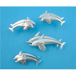 A Georg Jensen 925 standard silver dolphin brooch, pattern 317, a similar smaller brooch, 317B an...